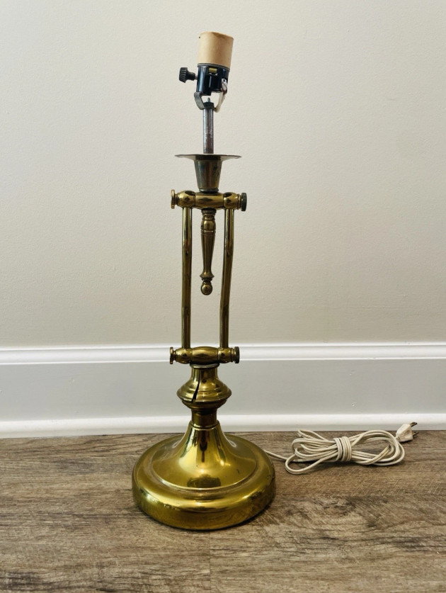 Stiffle Mid Century Brass Adjustable Lamp - WORKS - No Bulb