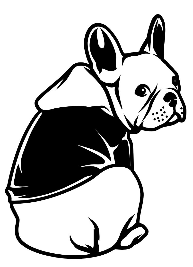 New French Bulldog Dog Frenchie Decal Sticker Black or White Vinyl Handmade 4”
