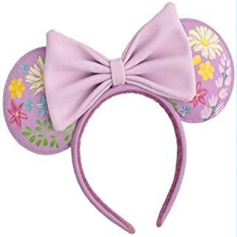2023 Loungefly Disney Parks Anniversary Flower Headband Minnie Ears Purple Mouse