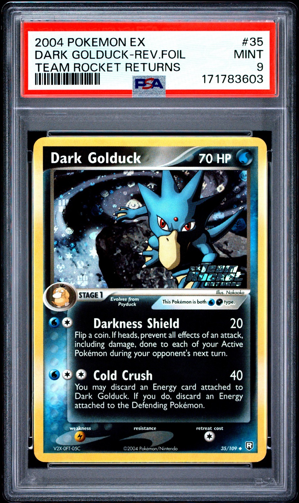 Dark Golduck Reverse Holo 35/109 PSA 9 Team Rocket Returns Pokemon Card Game