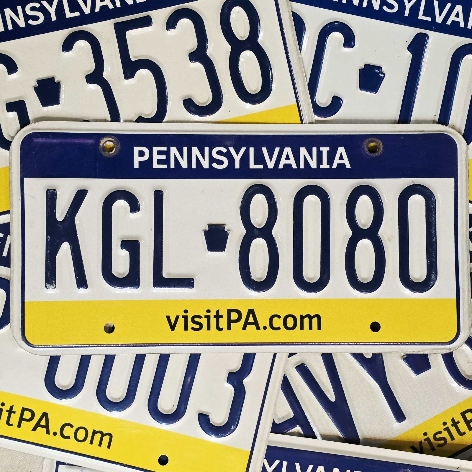 Pennsylvania License Plate 🔥 One Random PA Tri-Color visitPA.com Real Car Tag