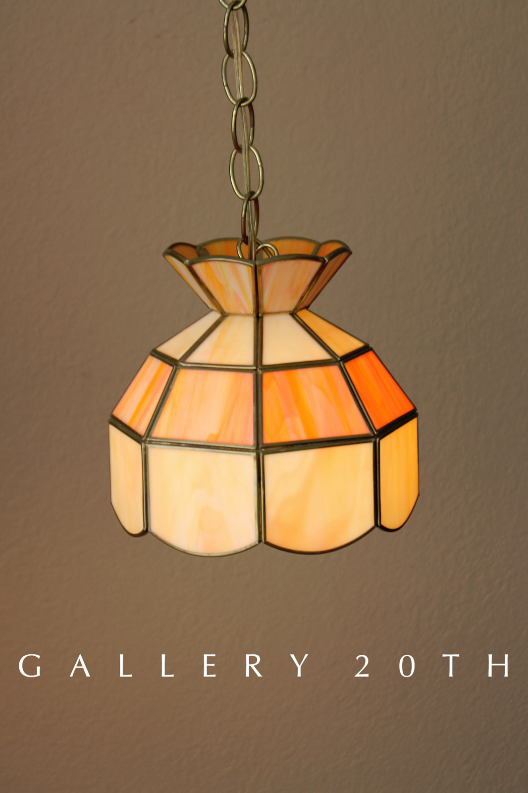COOL SMALL MID CENTURY MODERN ORANGE HANGING SWAG LAMP 70\'S 60\'S VINTAGE LIGHT