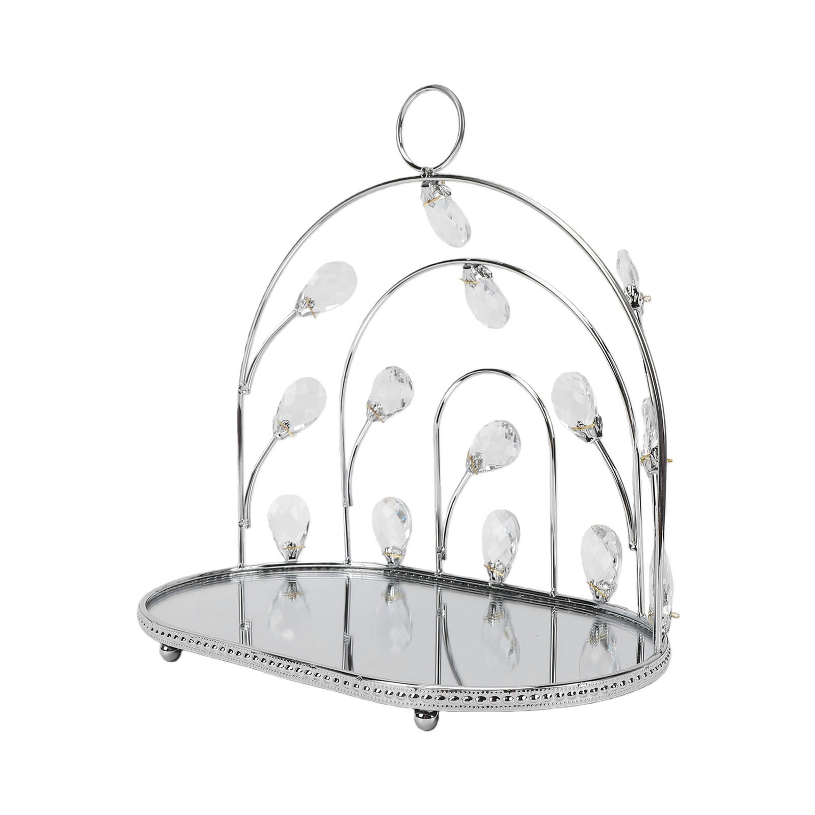 Dessert Tray Bird Cage Fruit Plate With Elegant Crystal Design Vintage Mode IRMQ Dessert Tray Bird Cage Fruit Plate With Elegant Crystal Design Vintage Mode IRMQ