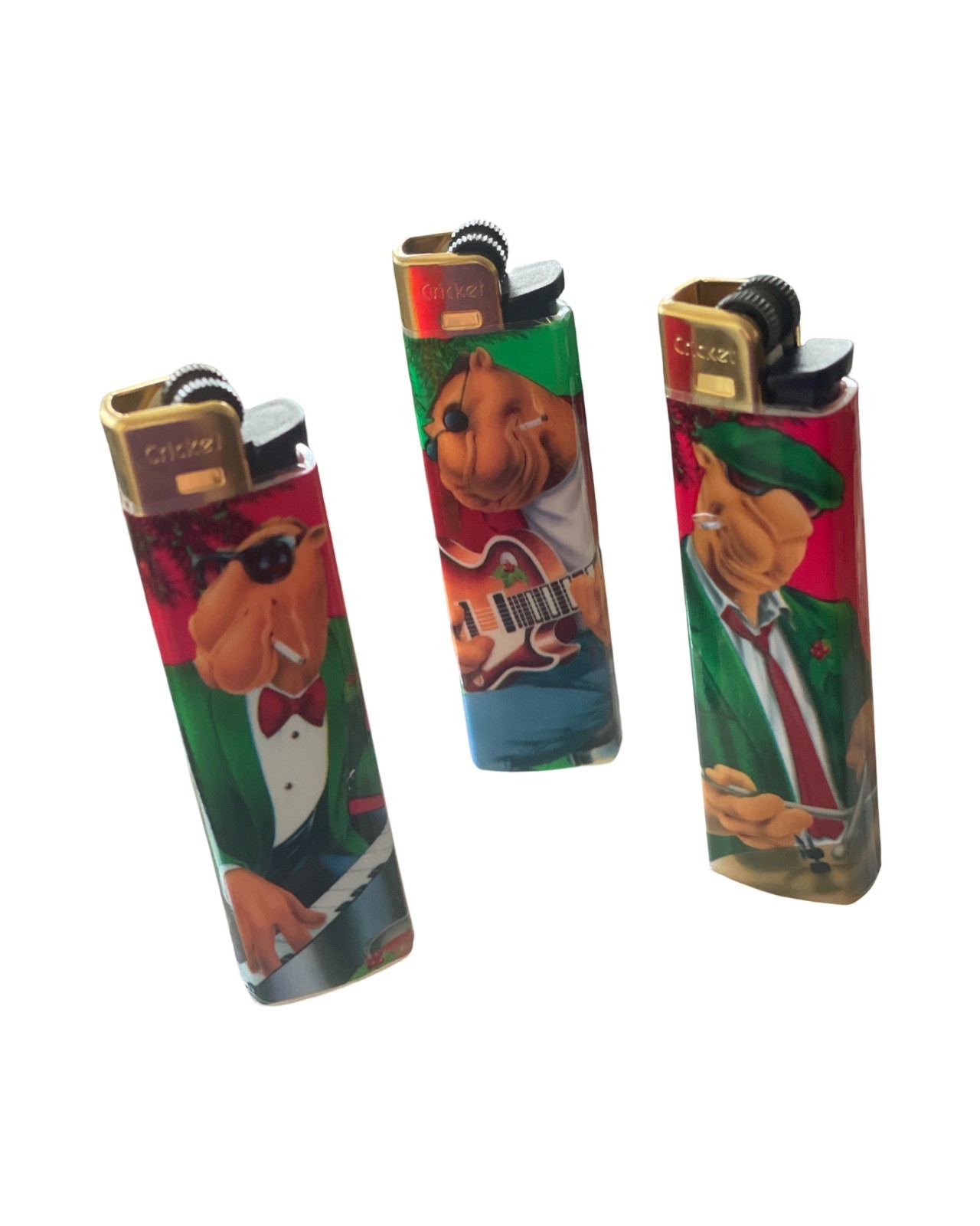 Lot Of 3 Camel Holiday Collectible Lighters Tobacciana Rare