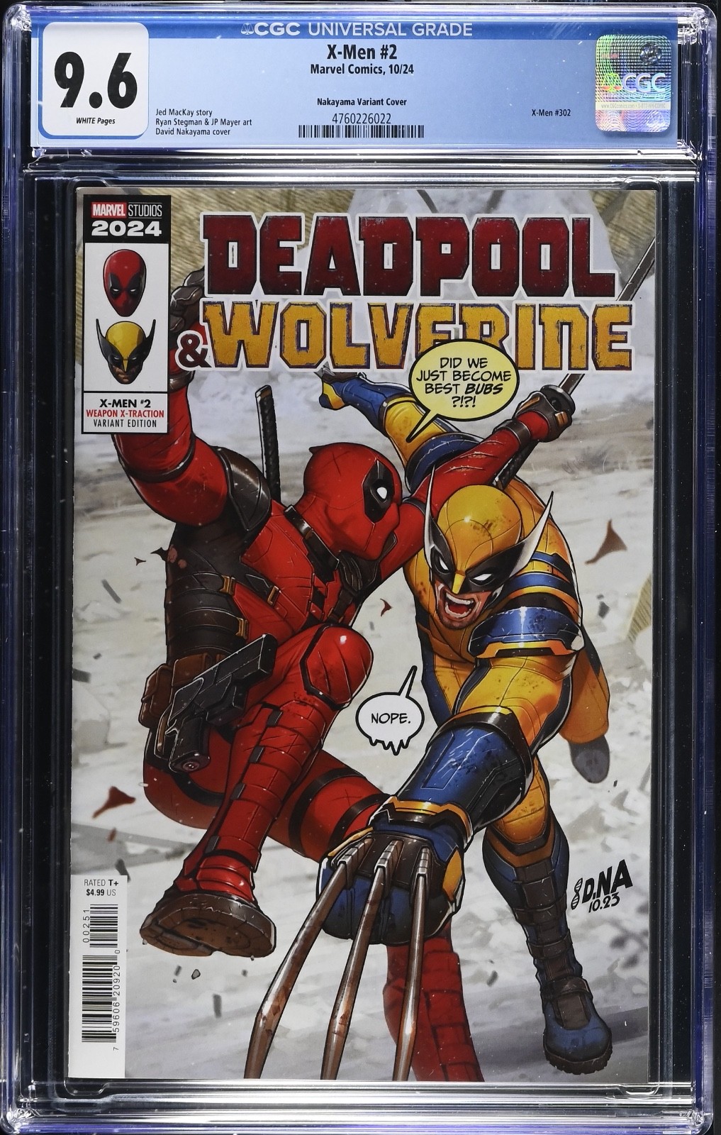 X-MEN #2G CGC 9.6🥇1st APP OF BEN LIU🥇DAVID NAKAYAMA DEADPOOL WOLVERINE VARIANT