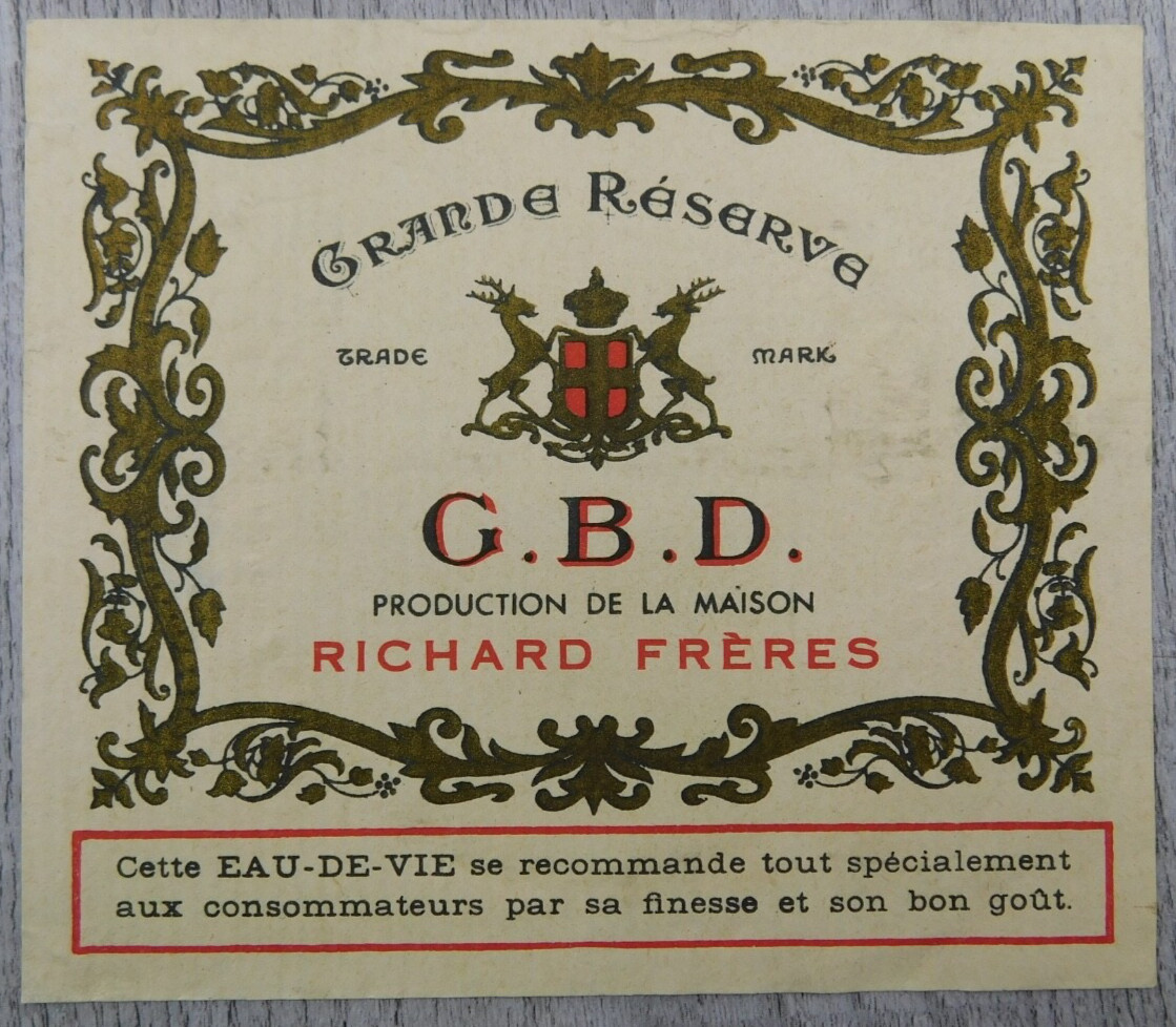Grande Réserve GBD Richard Frères De La Maison Vintage Label France Wine Winery
