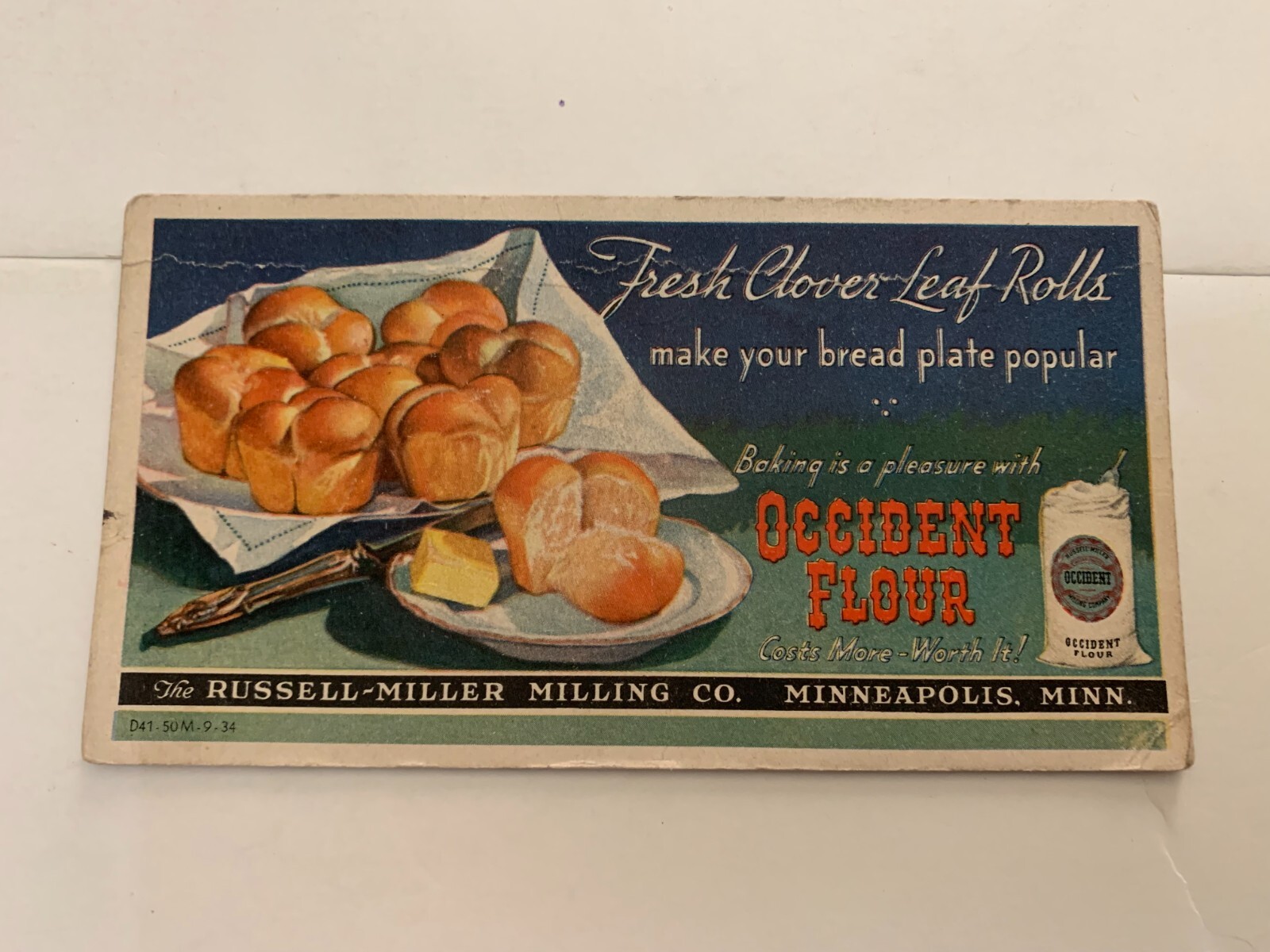 c1930 Occident Flour Russell-Miller Milling Co Minneapolis Minnesota Ink Blotter