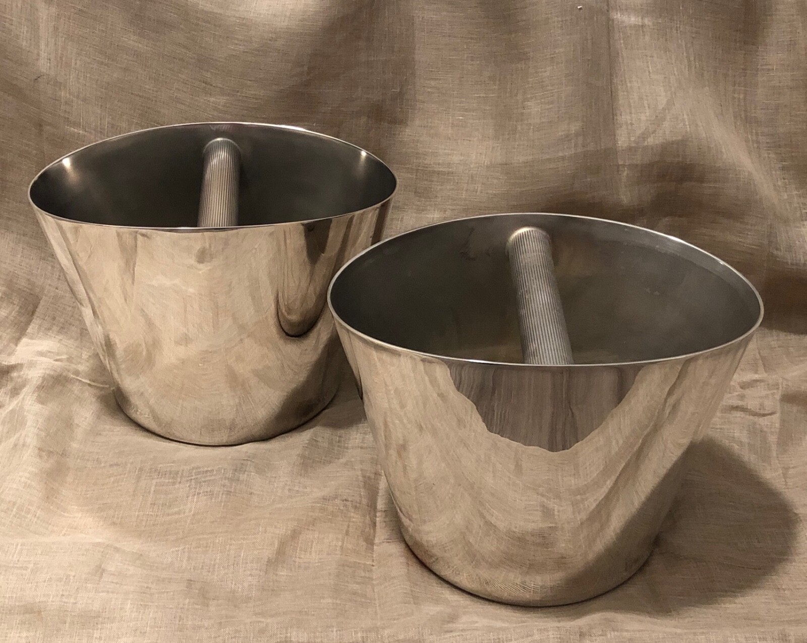 CHRISTOLFE Pair K+T Silver Plate Two-Bottle Champagne Buckets Paris France NEW