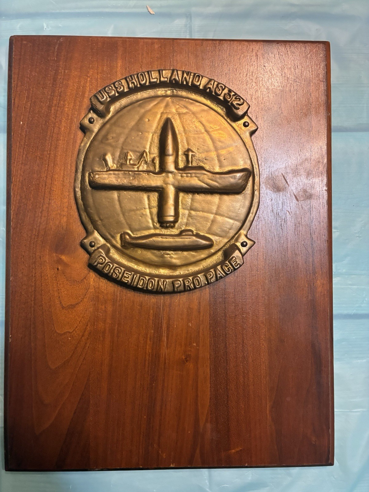 Rare USS Holland AS-32 Submarine Tender Plaque US Navy Cold War Vintage Naval