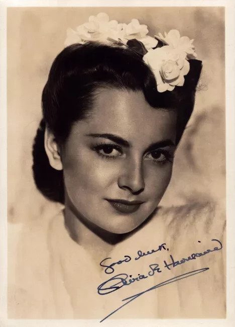 *Gone with the Wind *OLIVIA de HAVILLAND ink signed 5X7 VINTAGE photo