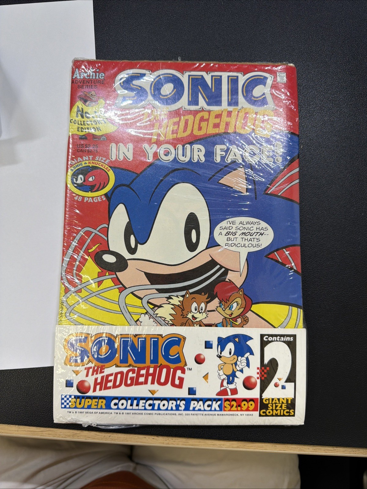 Vintage Sonic The Hedgehog In Your Face No 1 Collector's 1995 un-opened sealed Vintage Sonic The Hedgehog In Your Face No 1 Collector's 1995 un-opened sealed