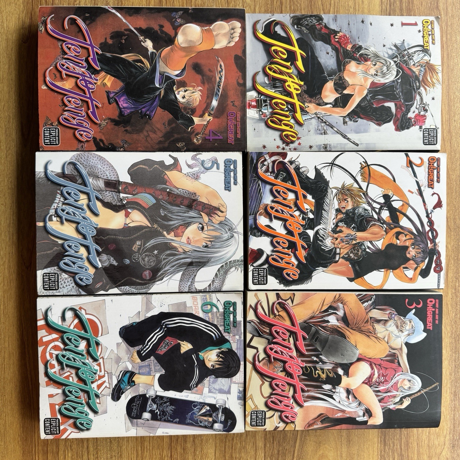 Tenjo Tenge Full Contact Edition Manga Volumes 1-6 English OOP - 9/10 Condition