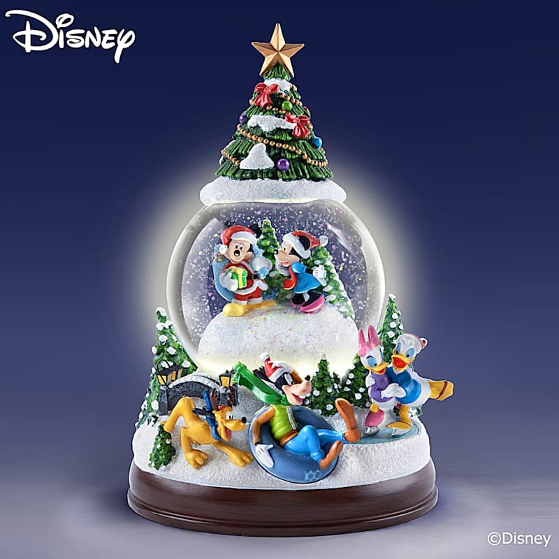 Disney Holiday Sculptural Snowglobe With Lights And Music