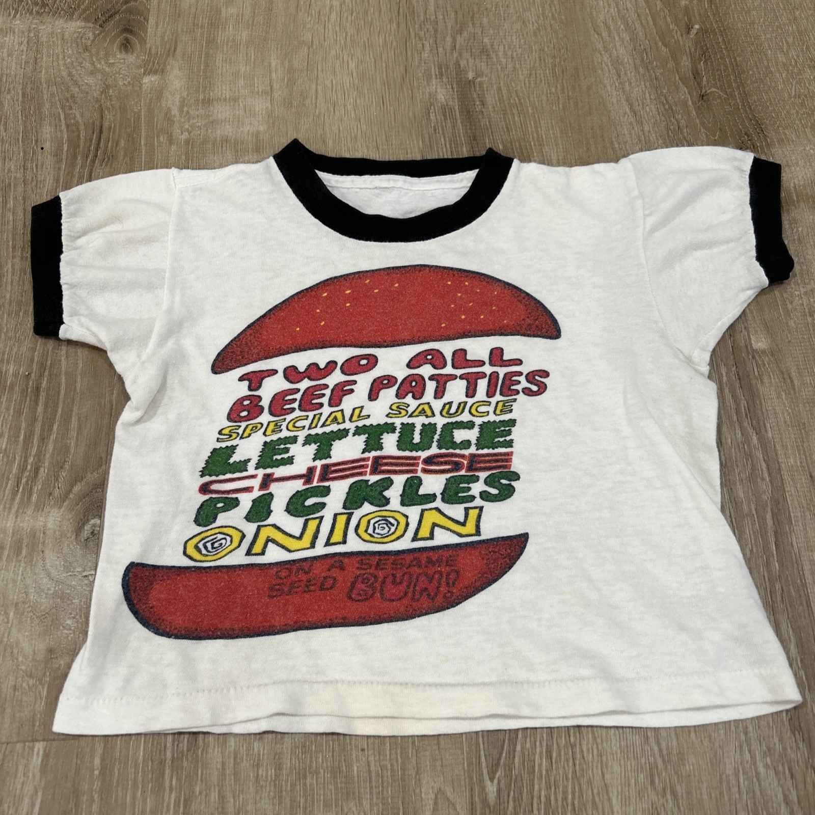 Vintage Kids Size Big Mac McDonald’s Ringer T-shirt Two All Beef 1960’s 1970’s