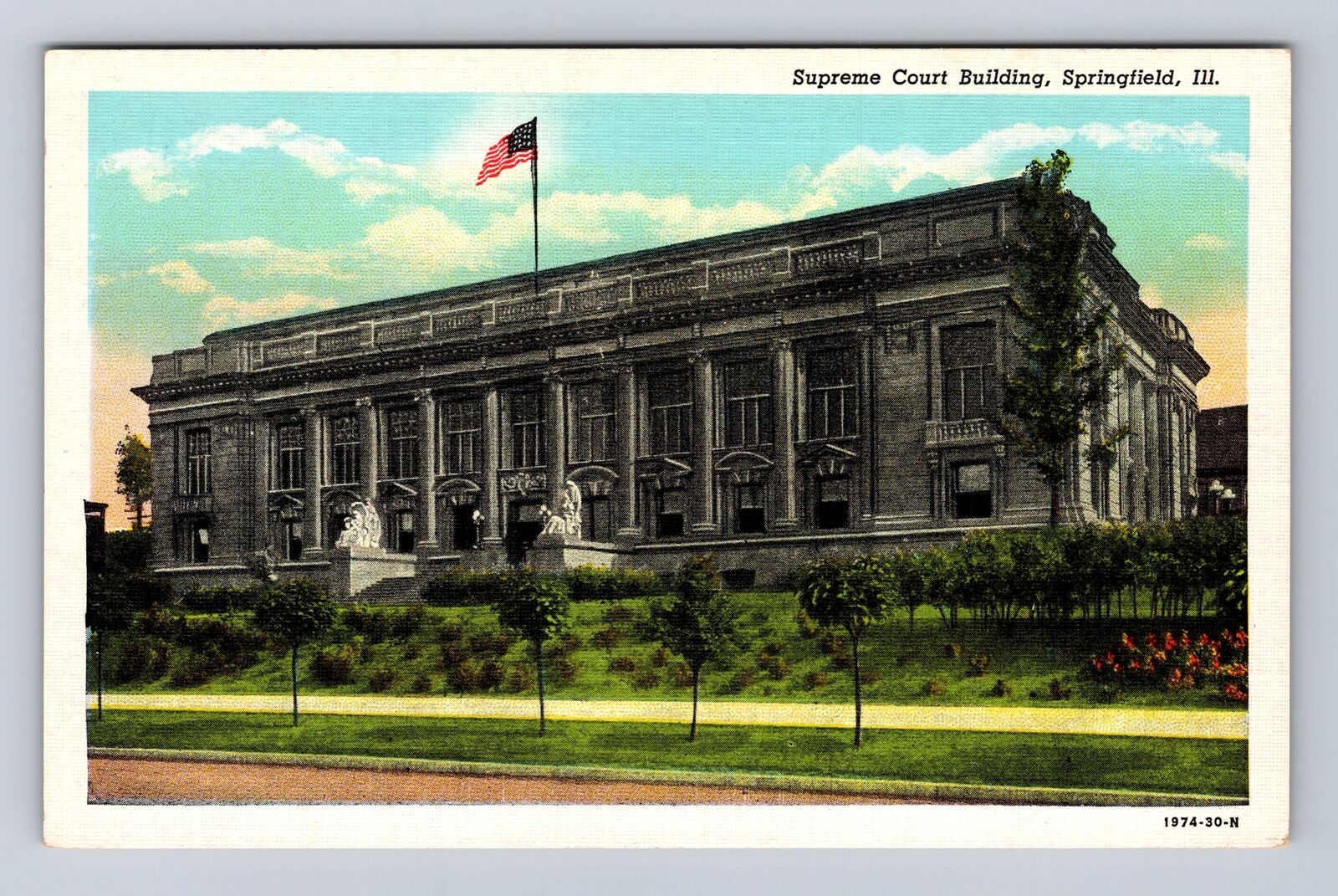 Springfield IL- Illinois, Supreme Court Building, Antique, Vintage Postcard