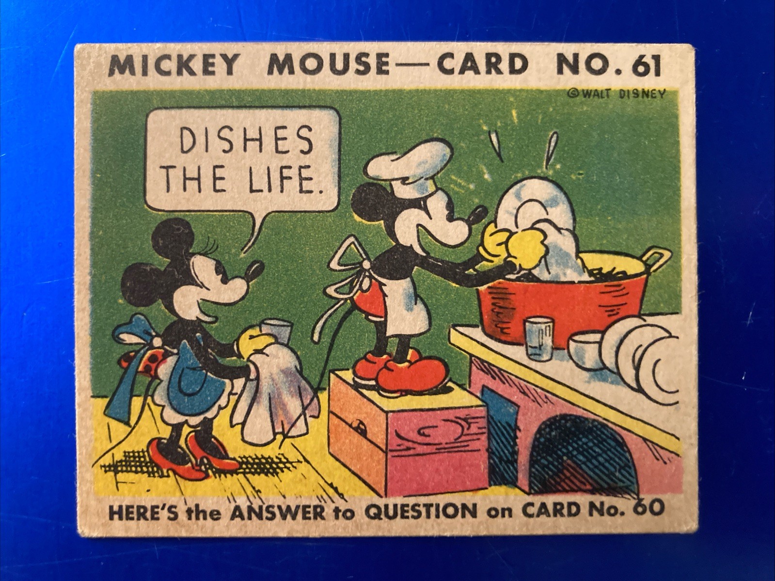 1935 Gum Inc. Mickey Mouse #61 Dishes The Life - TOUGH CARD