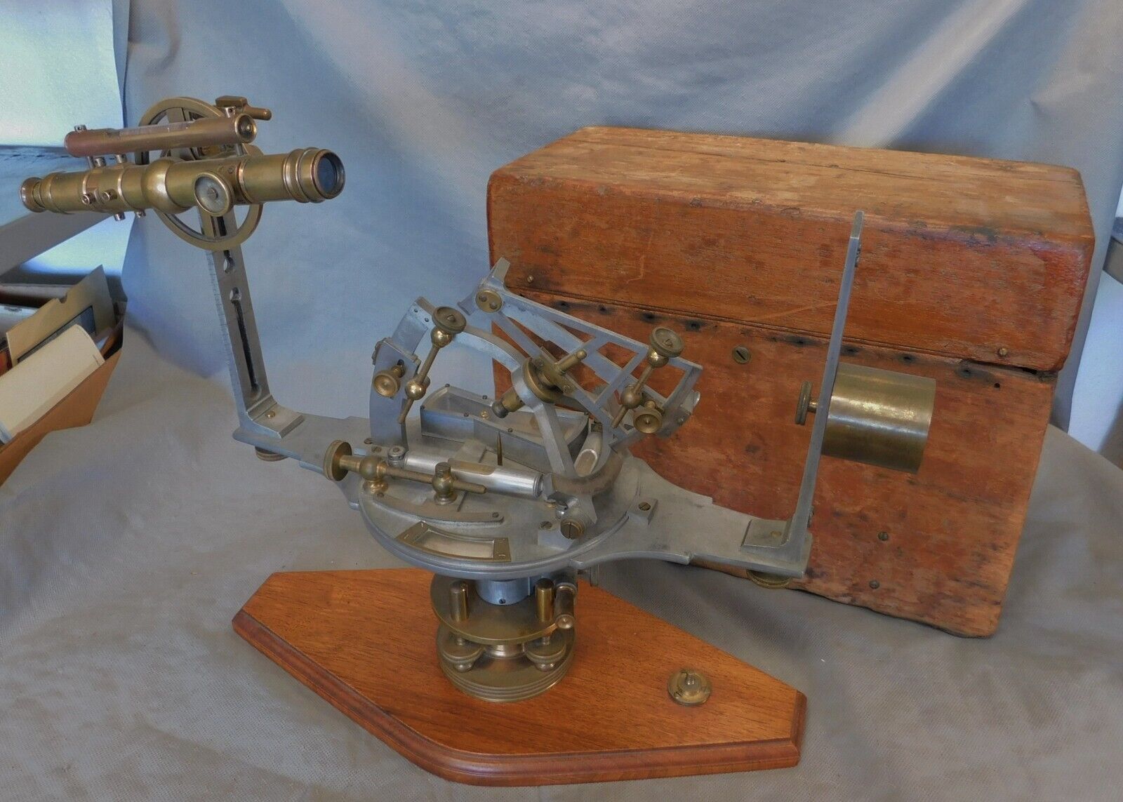 RARE W & L E Gurley Aluminum Solar Compass  c. 1904 Antique Surveying Instrument