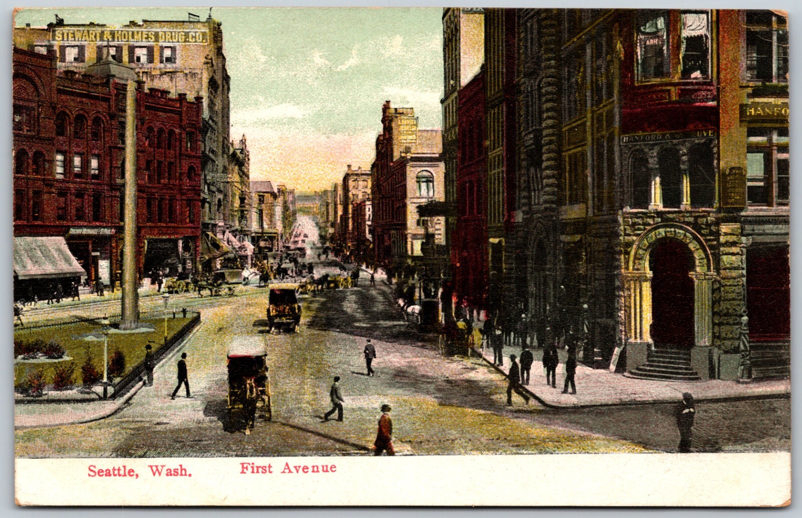 c1909 Seattle Washington First Avenue 'World's Fair' Nice Msg ANTIQUE Postcard