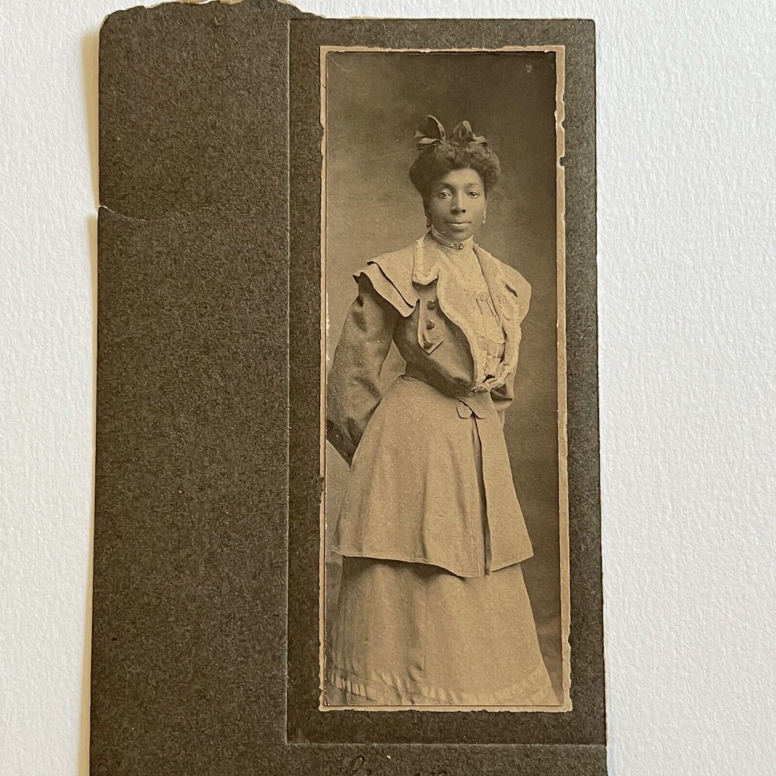 Antique Cabinet Card Photograph Black African American Woman New Orleans LA