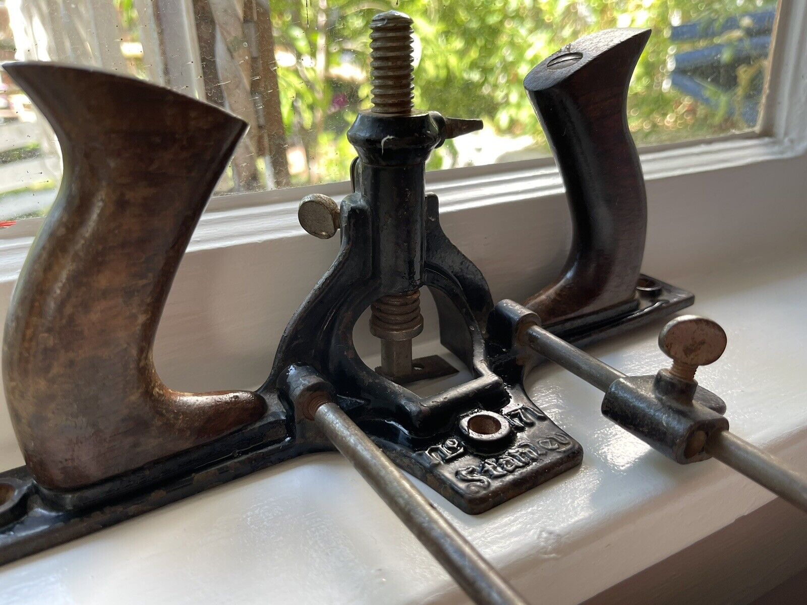 Antique Vintage Stanley RARE  No. 171  Router Plane for Doors-Rosewood handles