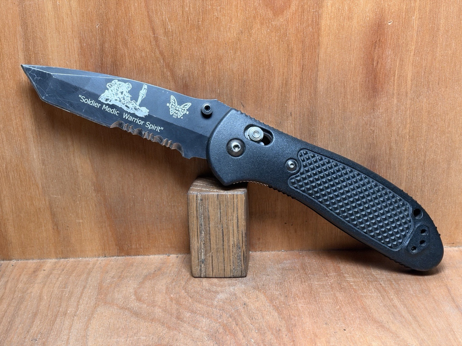 Rare Benchmade 553 Griptilian Tanto 154CM Combo Blade “Soldier Medic” USA GREAT