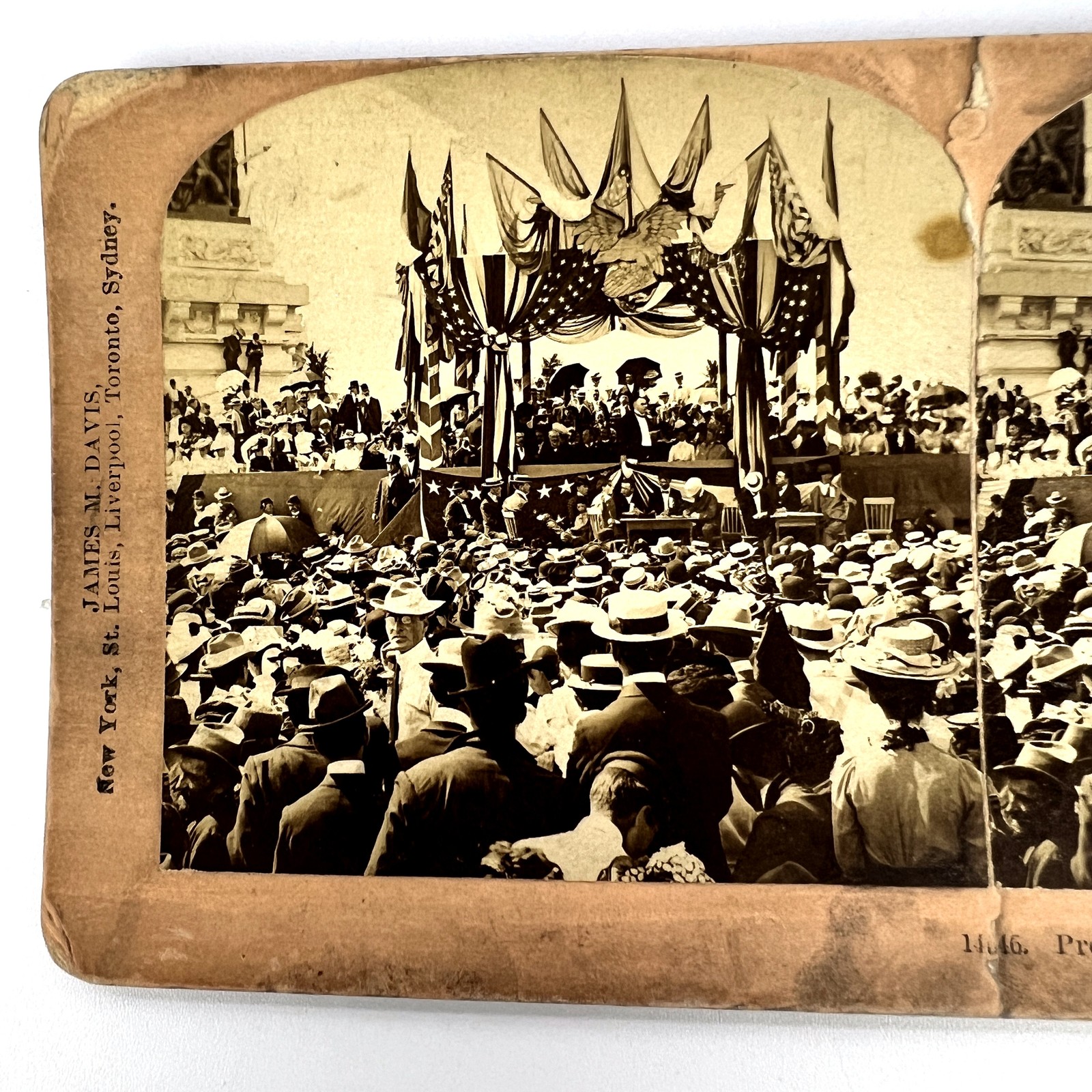 President McKinley Pan American Exposition 1901 Stereoview Card BW Kilburn 1446