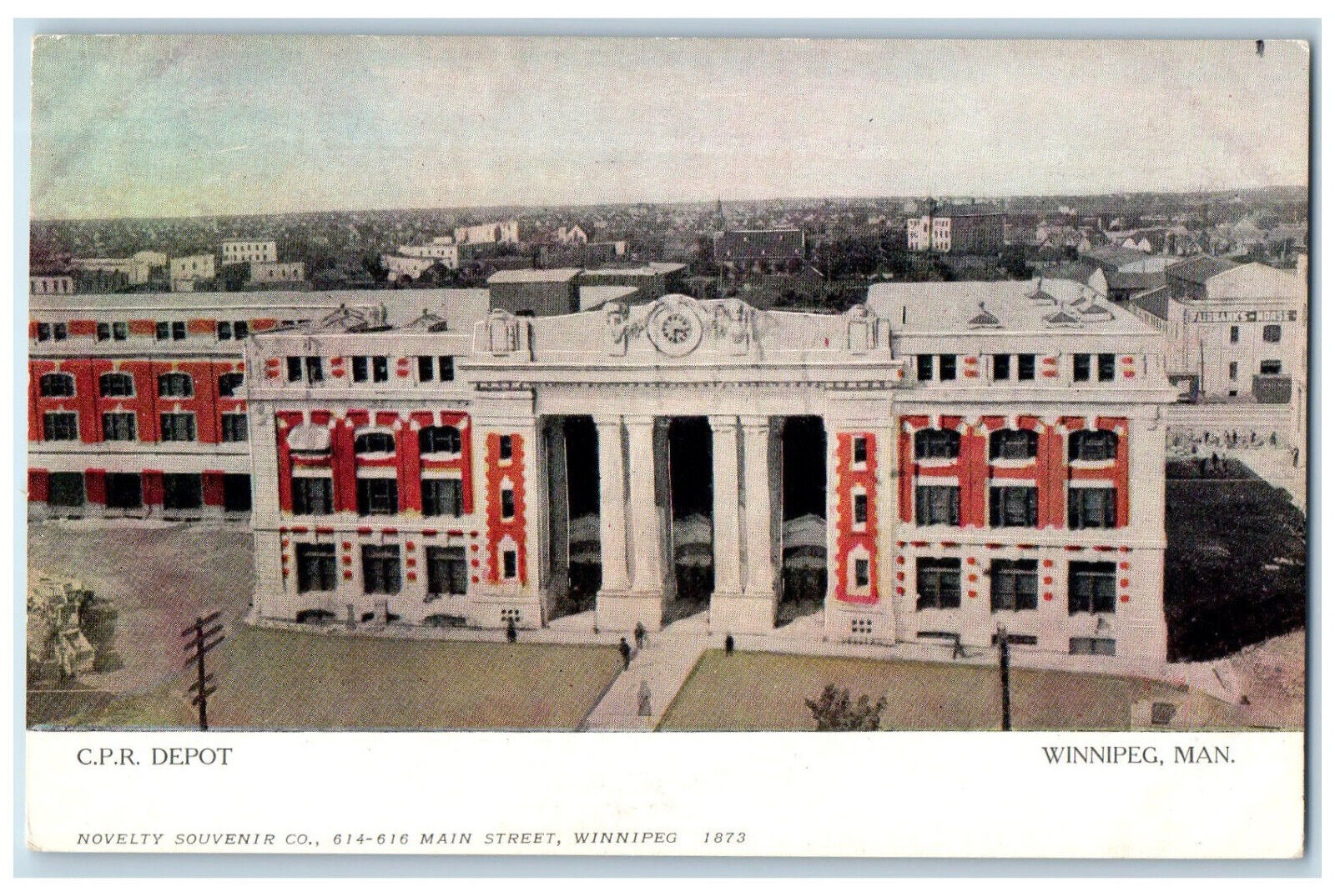 c1910 C.P.R. Depot Winnipeg Manitoba Canada Antique NV Titzell Postcard