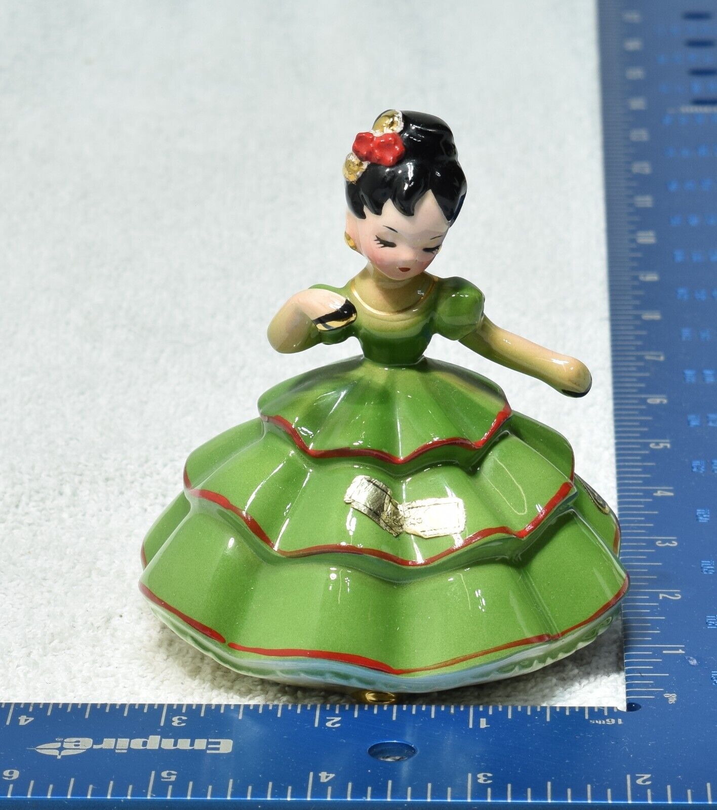 Vintage Josef Originals Little Internationals Mexico Green Dress Figurine
