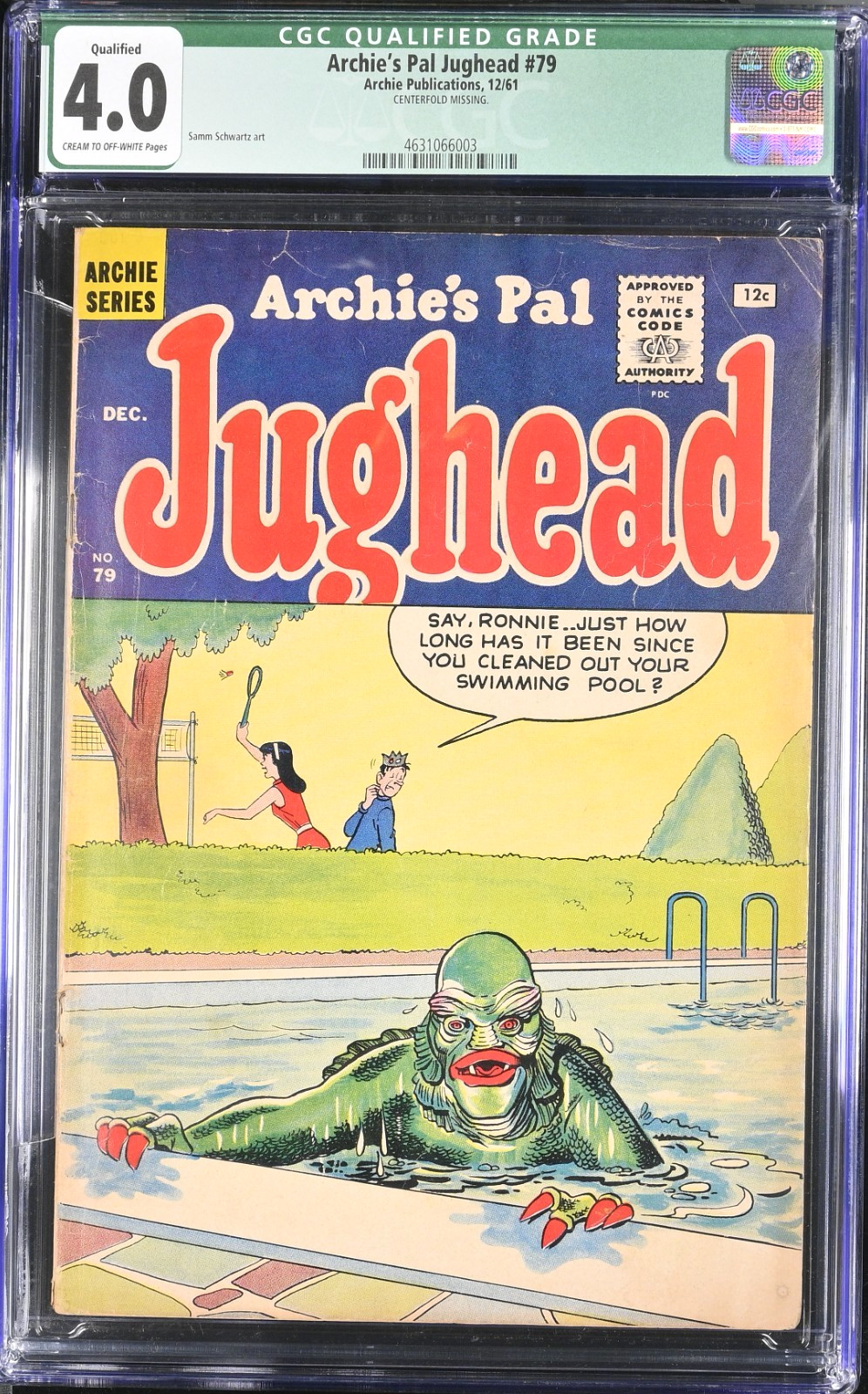 Archie's Pal Jughead #79 CGC 4.0 Q 1961 Creature Black Lagoon