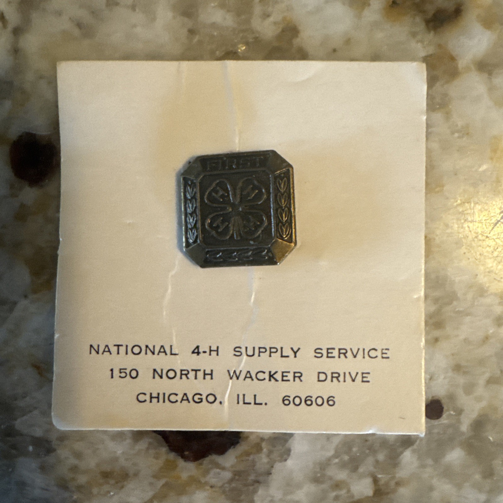 Vintage 4 H Pin Vintage Youth Service Club Four Leaf Clover Member Bronze