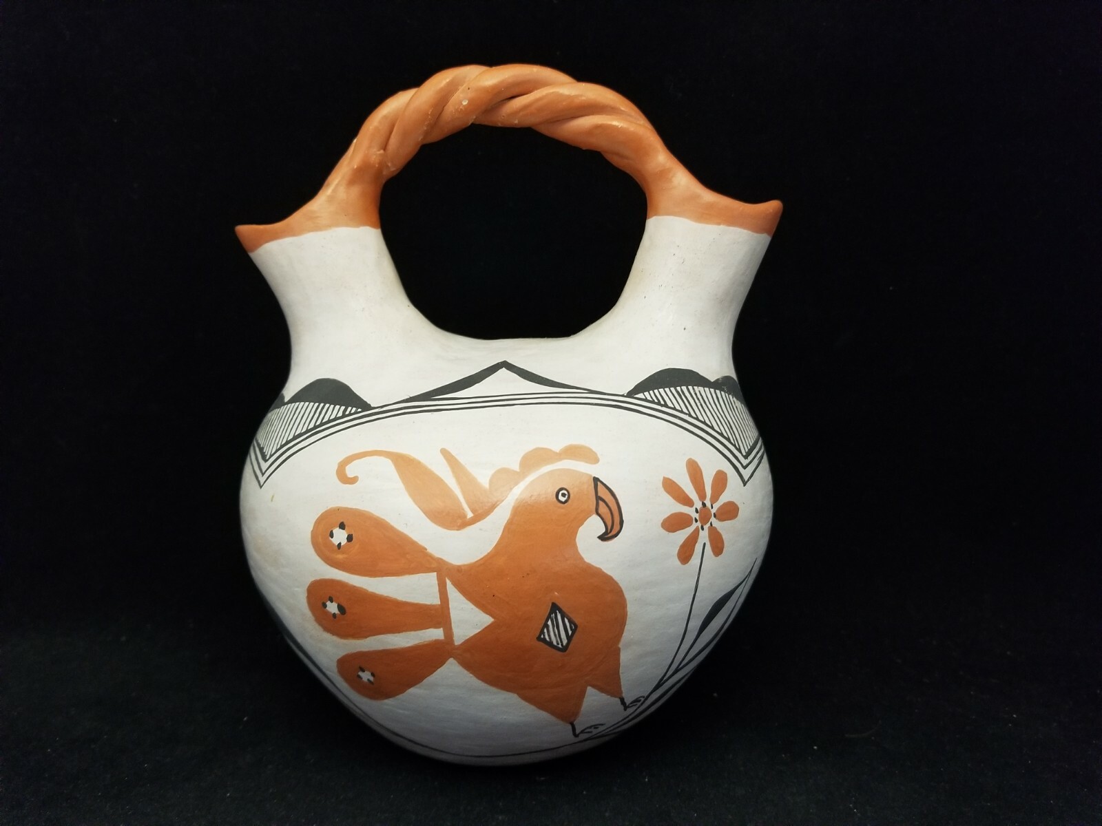 Vintage Acoma Pottery, Wedding Vase by E. GARCIA, SKY CITY Wedding Vase 7\