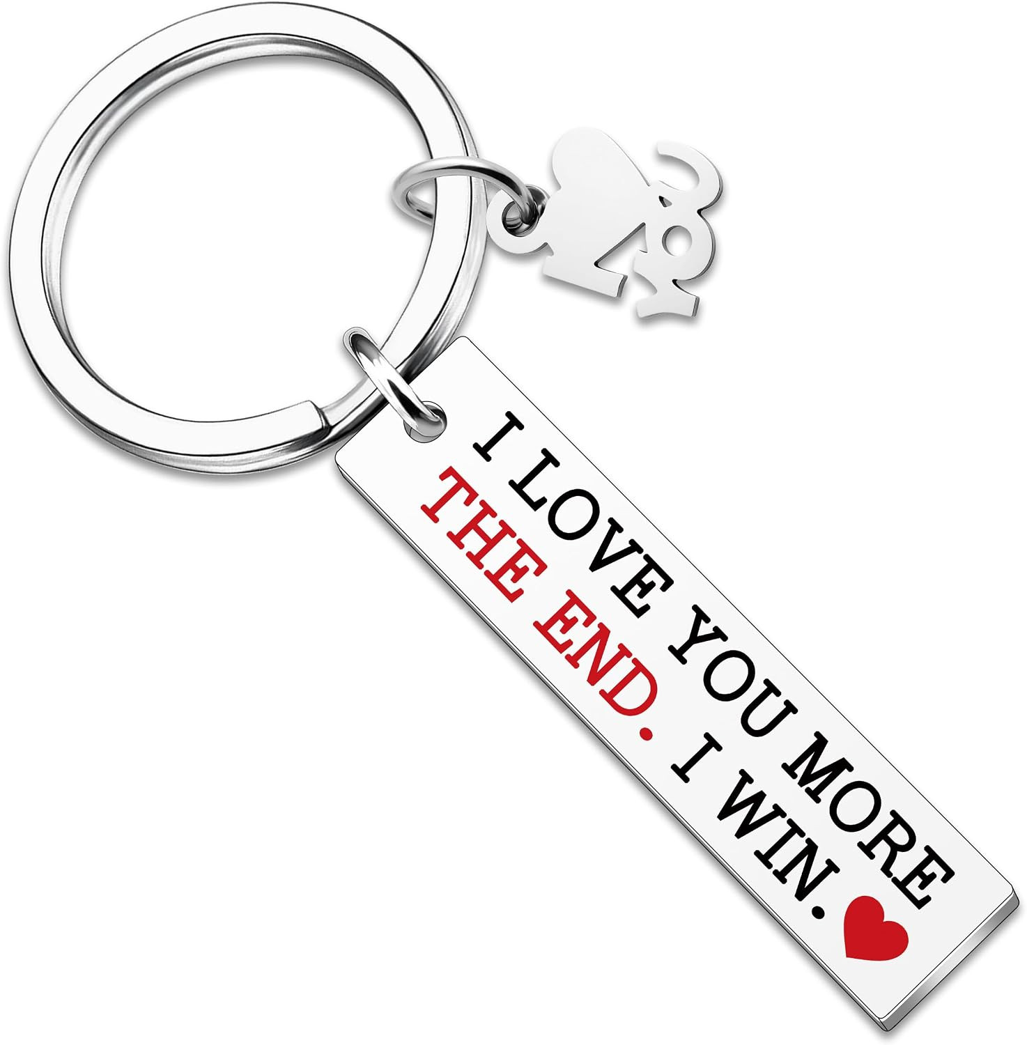 I Love You More the End I Win I Love You Gifts for Him Her Couple Keychain