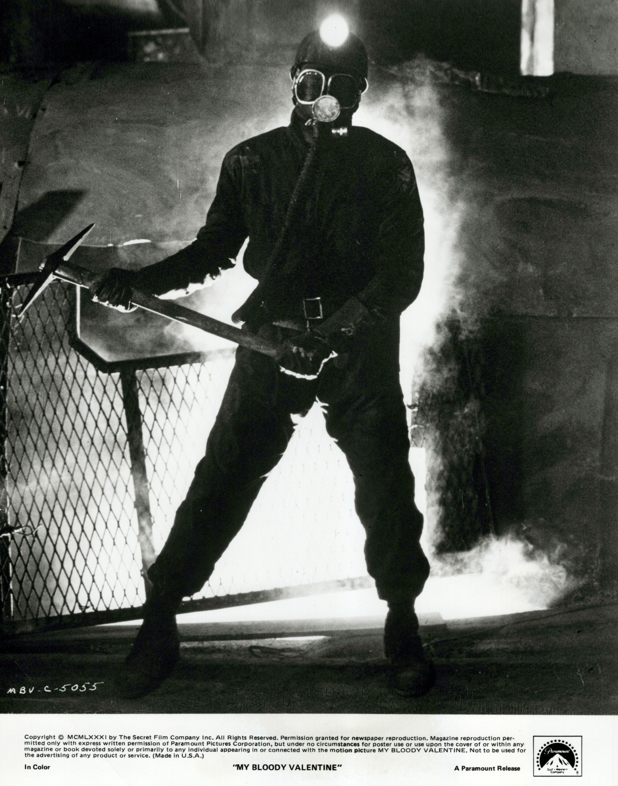 My Bloody Valentine 1981 8x10 Press Photo Paramount Horror Killer Miner MBV-S-50