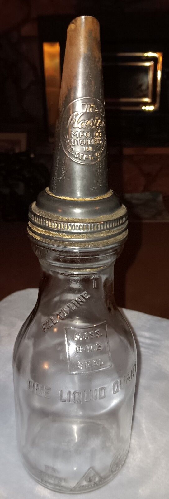Price Cut In Half the master oil bottle 1926 No Chips Or Cracks