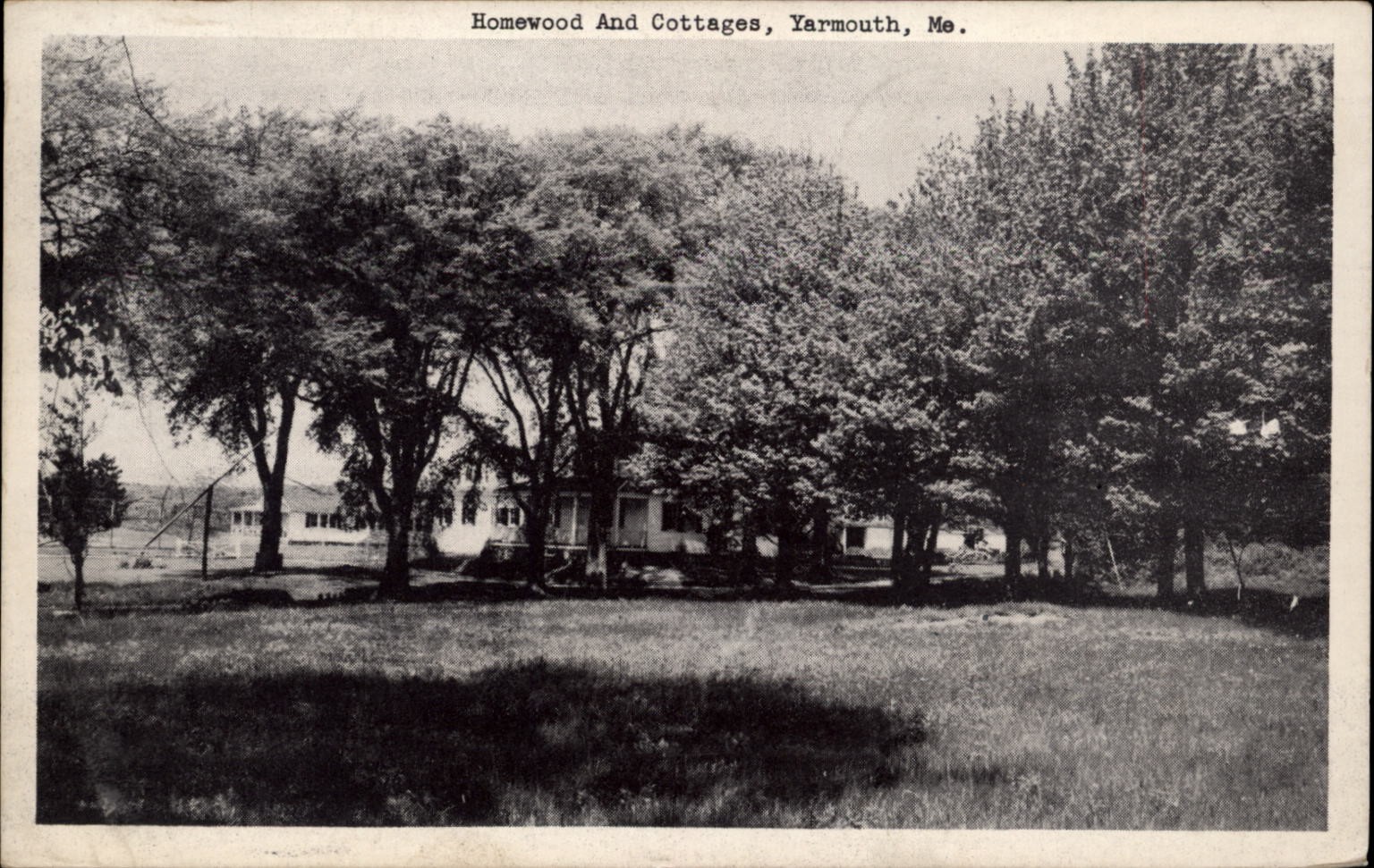 Yarmouth Maine Homewood & Cottages mailed 1952 vintage postcard