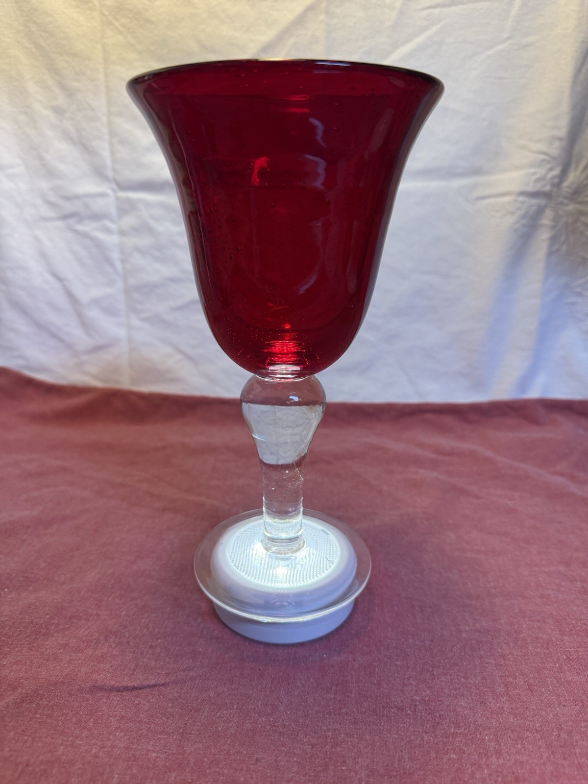 Vintage Home Essentials Ruby Red Hand Blown 7.25\