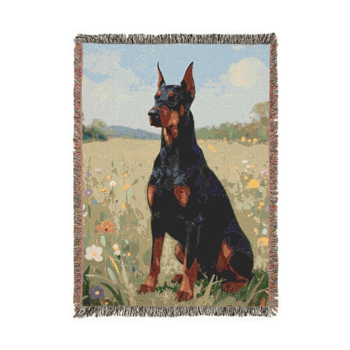 Doberman Pinscher Dog Woven Throw Blanket Doberman Pinscher Dog Woven Throw Blanket