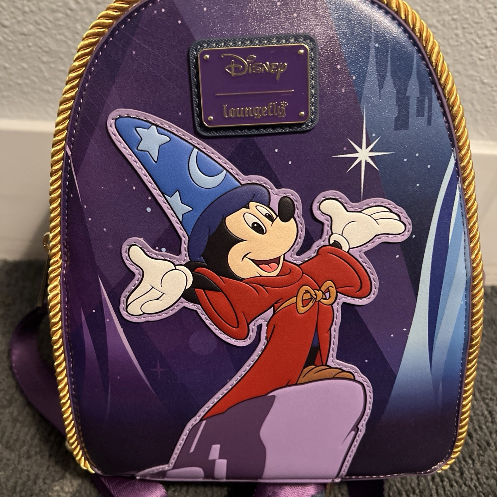 Disney 2026 D23 Fantasia Sorcerer Mickey Loungefly Mini Backpack NWT