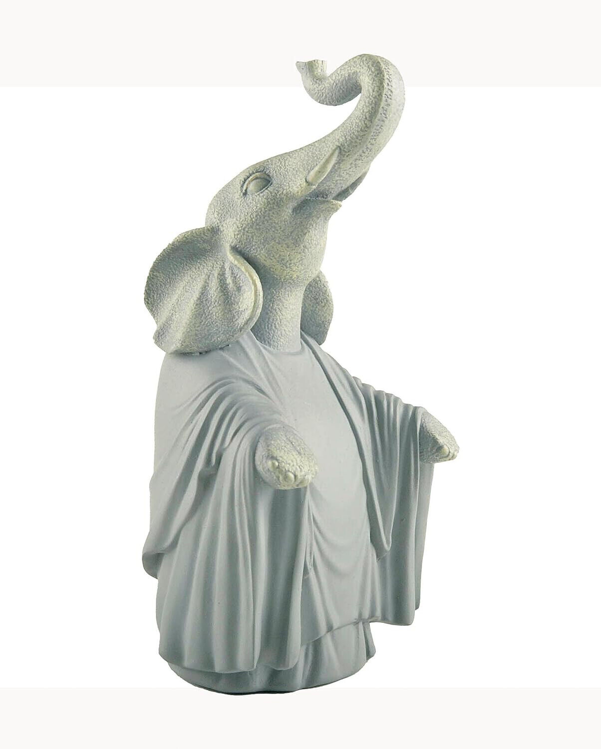 Zen Buddha Elephant Open Arms Blessing Garden Statue Trunk Up