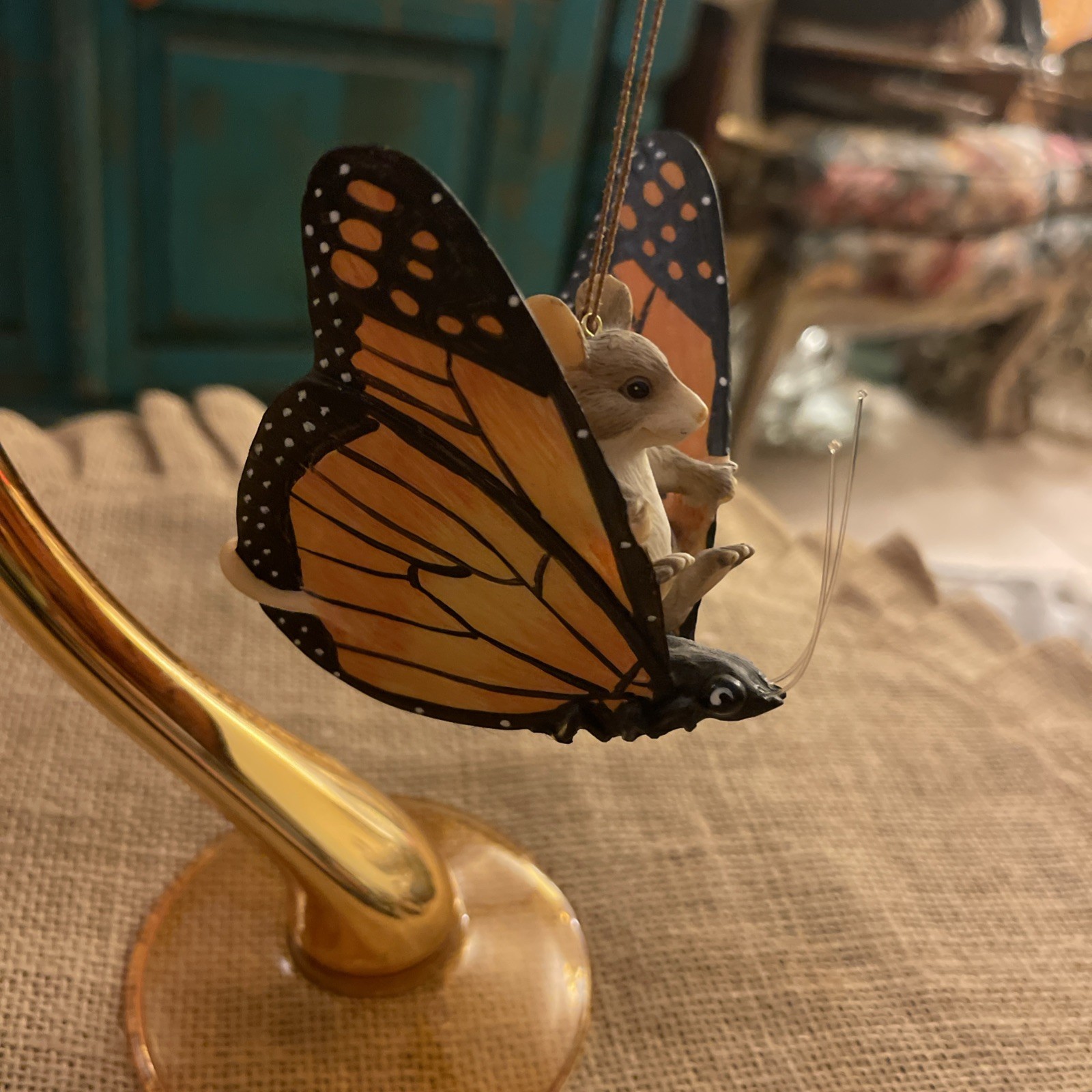 Fitz & Floyd Charming Tails MAXINE'S BUTTERFLY RIDE Ornament Dean Griff Fitz & Floyd Charming Tails MAXINE'S BUTTERFLY RIDE Ornament Dean Griff
