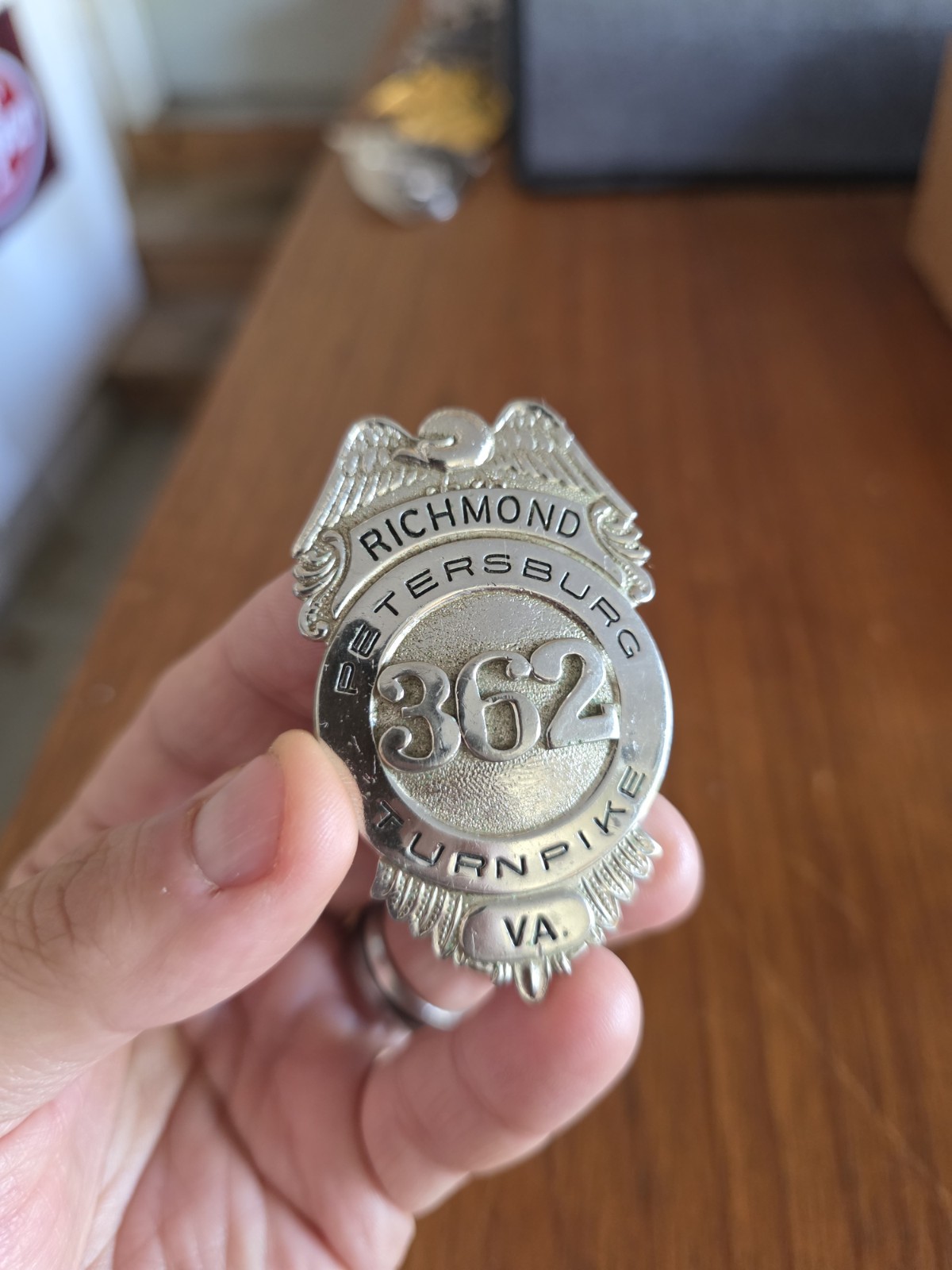 Vintage 50\'s Rare Trucking Trucker Hat BADGE PIN Richmond Petersburg Turnpike