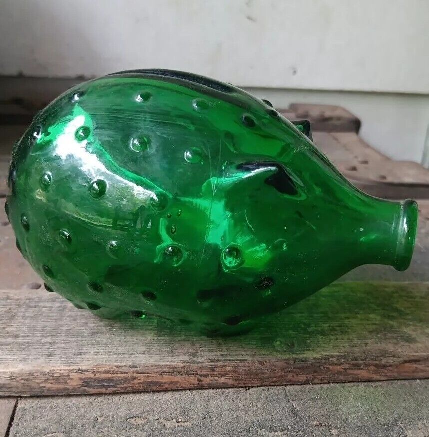 Vintage Depression Glass Green Hobnail Glass Pig Piggy Bank Decor 