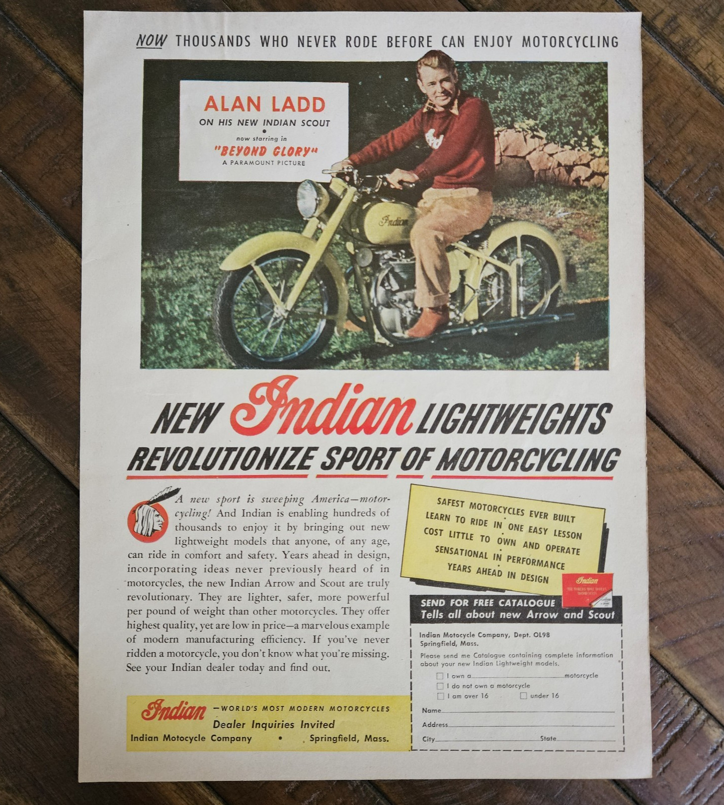 1948 INDIAN Arrow & Scout Motorcycles Original 8