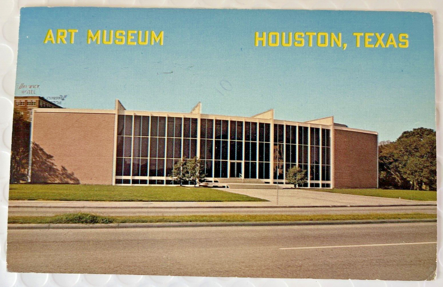 1968 Art Museum Bissonnett Entrance Fine Arts Building Houston Texas TX Postcard
