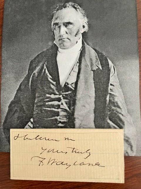 FRANCIS WAYLAND SIGNED SLIP, BAPTIST MINISTER, BROWN UNIVERSITY, SLAVERY