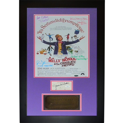 Gene Wilder and Cast Autographed Willy Wonka and the Chocolate Factory Deluxe Fr
