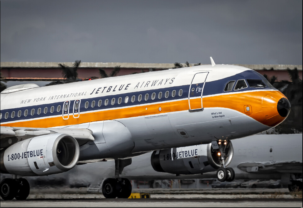 JetBlue Airways Retro Plane Handmade 3.25\