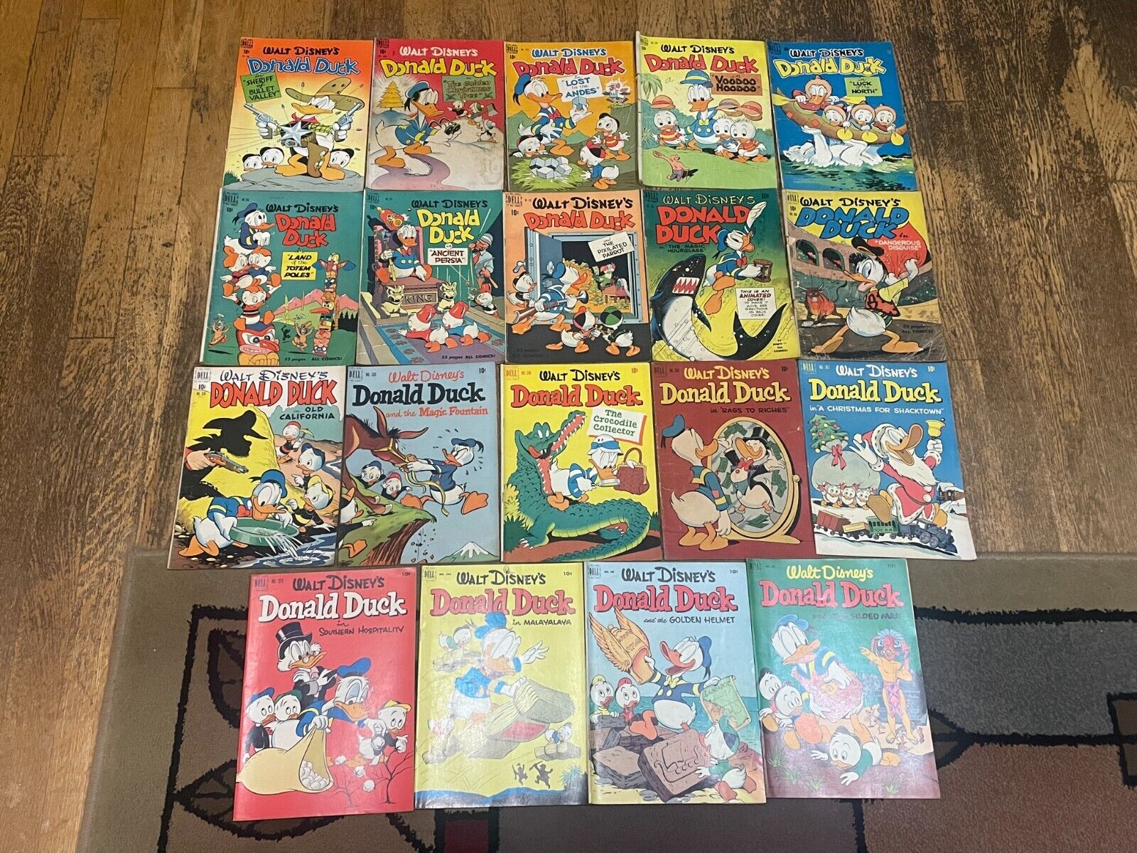 Walt Disney Donald Duck Comic Lot of 19 Dell Golden Age 1940\'s 1950\'s Vintage