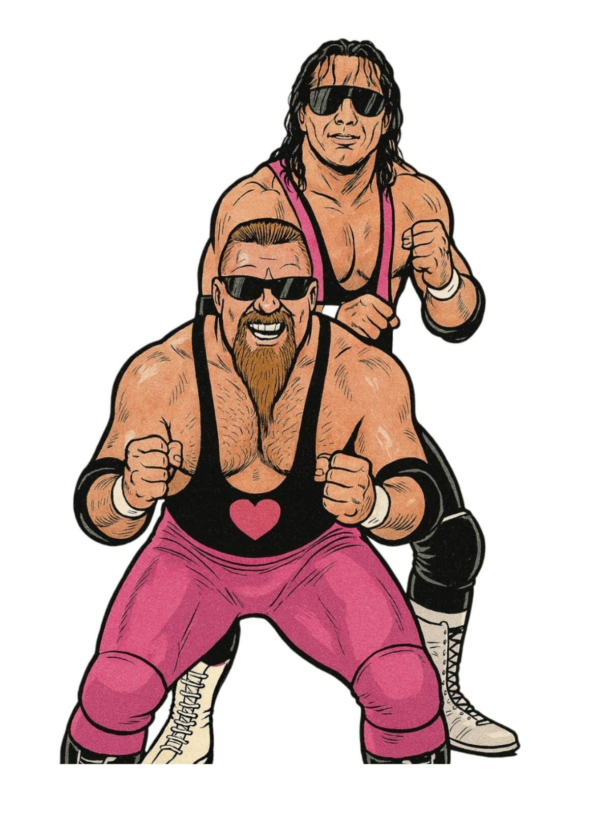 WWE The Hart Foundation Bret Jim Anvil Wrestling Water Resistant Sticker WWF AEW