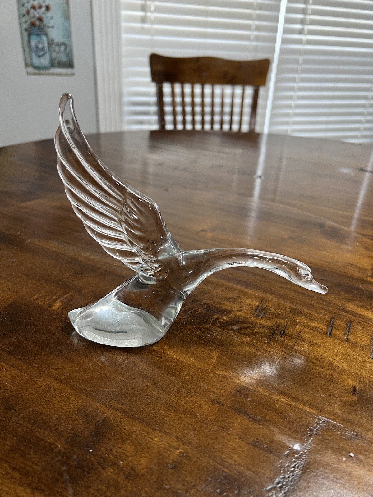 Glass Art Duck Taking Off Beautiful 6.25